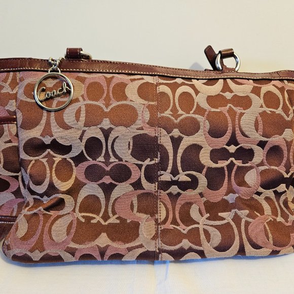 Coach Optic SIgnature Gallery Bag, Burgundy - Picture 4 of 8